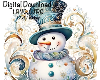 Boneco de neve de Natal fofo PNG, sublimação de Natal, uso comercial, boneco de neve de inverno PNG, bonecos de neve de Natal, enfeite de férias de inverno png