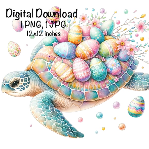 Easter Sea Turtle Sublimation PNG, Cute Sea Turtle clipart, Ocean Animals Sea Turtle PNG, Sea Turtle PNG Sublimation, Save The Turtles png