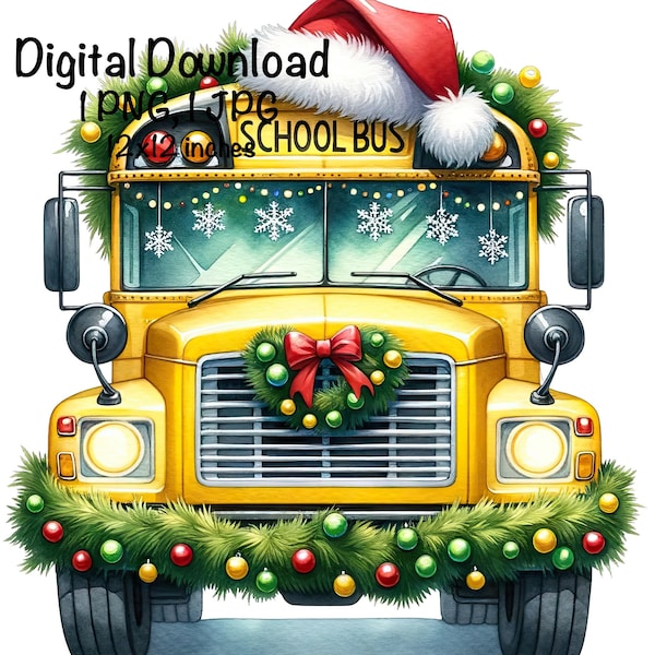 Merry Christmas School Bus PNG Xmas School Bus Driver Vehicle Bus Clipart Santa School Bus PNG School Bus png Sublimation Back to School png