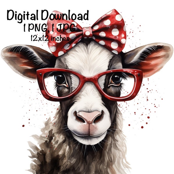 Funny Goat PNG, Cute Farm Goat PNG Sublimation, Goat Wearing Sunglasses, Commercial Use, Farm Life, Digital Download, Goat PNG, Farming png