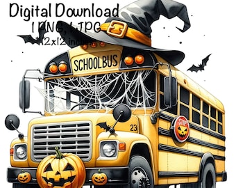 Halloween School Bus PNG Spooky School Bus Driver Vehicle Bus Clipart Halloween School Bus PNG School Bus png Sublimation Back to School png