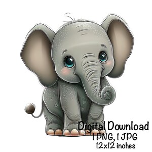 Elephant, Cute Elephant Clipart, Safari Animals PNG for Kids Toddlers ...