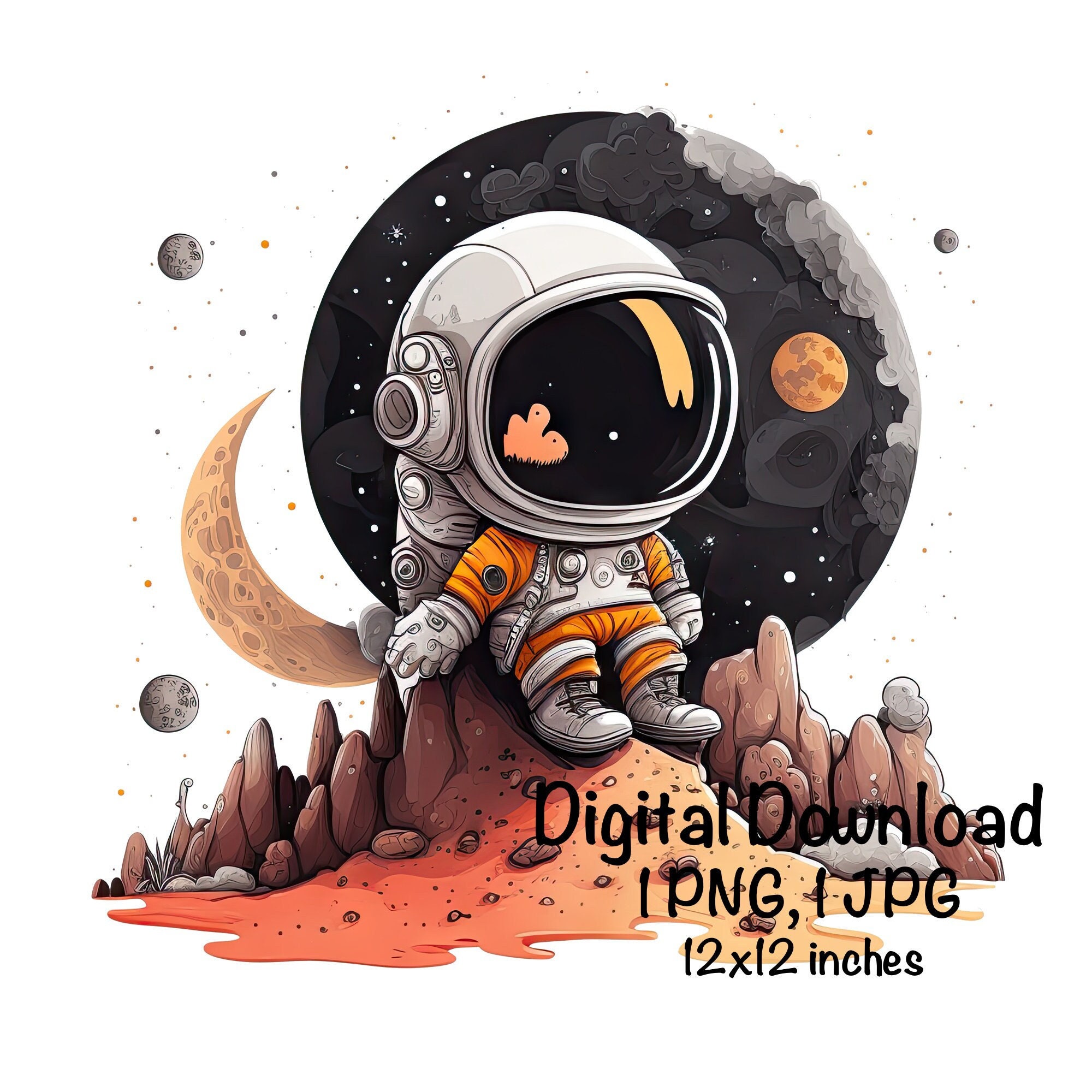 Space Astronaut Watercolor Clipart Outer Space Planets Astronaut PNG ...