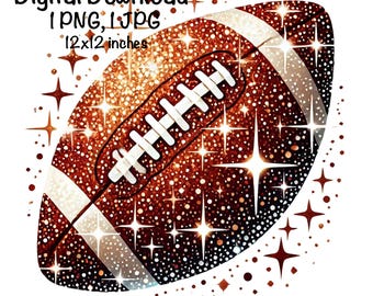Glitter Football PNG Clipart Sparkle Football Graphic Sparkly Glittery Football PNG Commercial Use  Sparkling Football Sublimation
