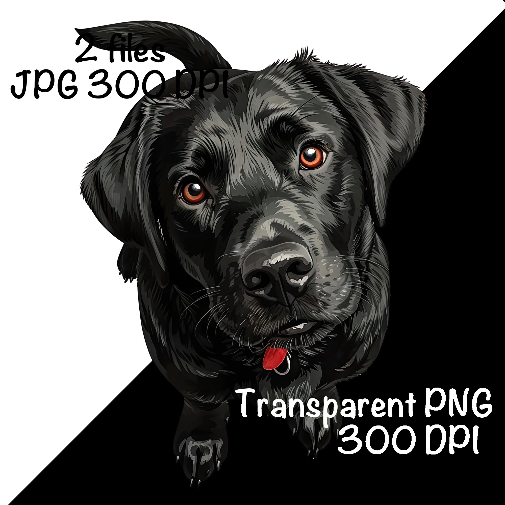 Black Labrador Dog PNG Black Labrador Retriever Sublimation Cute Lab ...