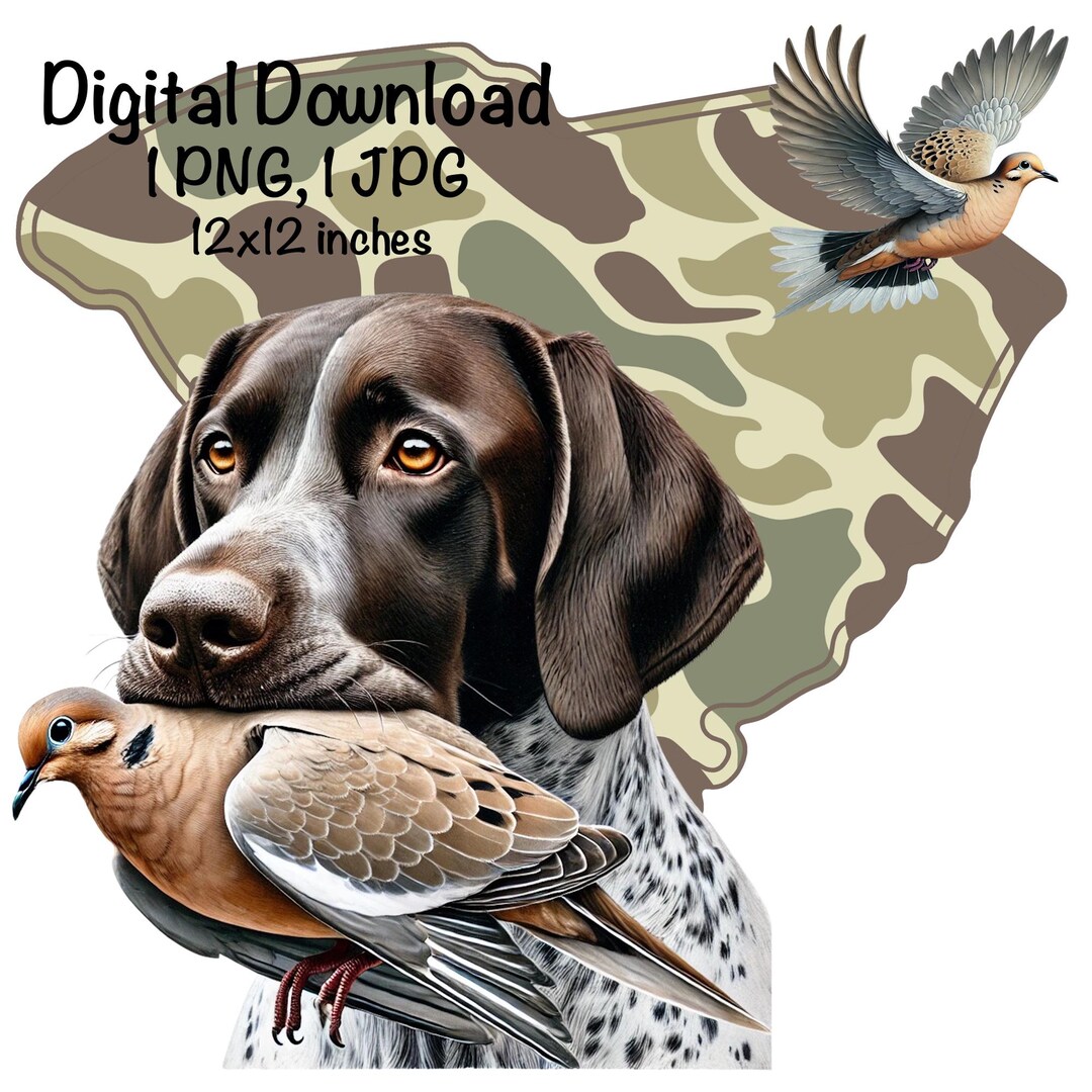 Camo Dove Hunting PNG German Shorthaired Pointer Dog PNG Camouflage