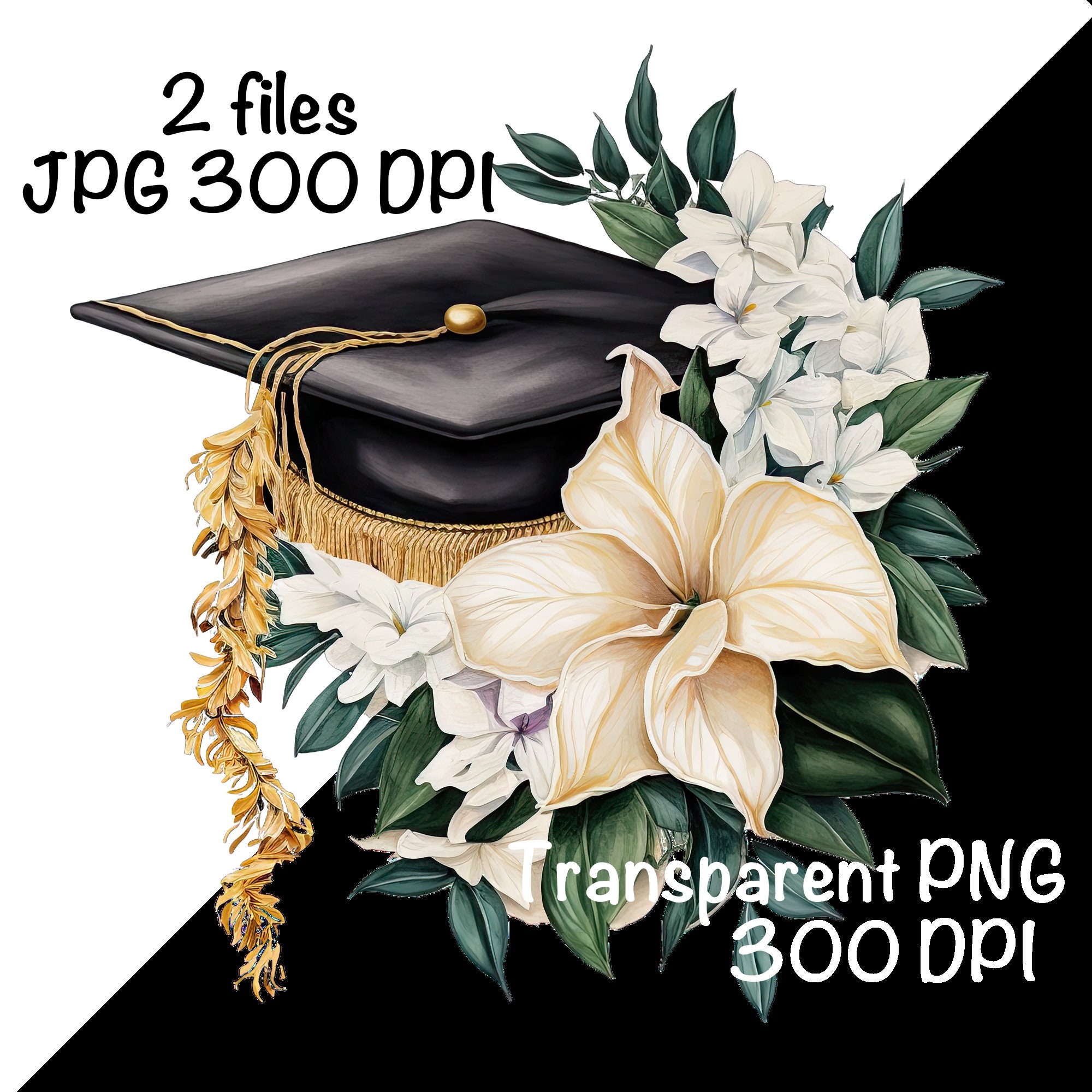 Graduation Cap Watercolor College High School Graduation Clipart ...