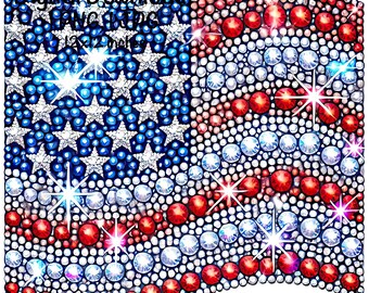 US Flag Rhinestone Sublimation PNG | Patriotic USA Bling Flag png Clipart | Digital Download | Patriotic Sublimation png Fourth of July png