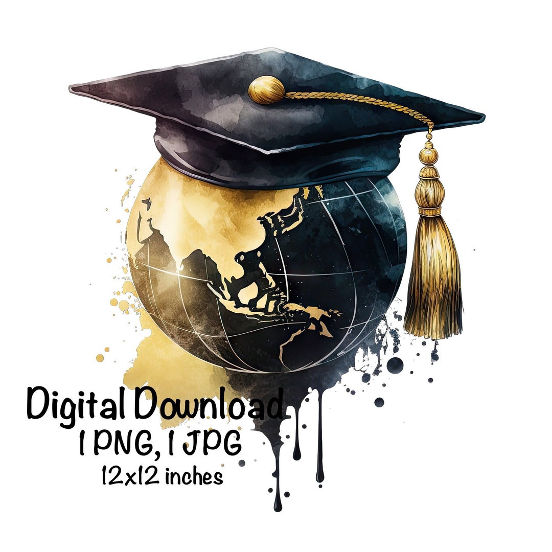 Graduation Cap Watercolor College High School Graduation Clipart World ...