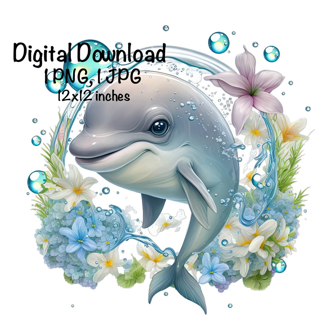 Dolphin, Cute Dolphin Clipart, Ocean Animals