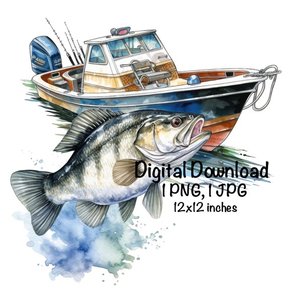 Bass Boat Fishing PNG Bass Fish Sublimation Saltwater Fish Clipart Fishing  Boat PNG Commercial Use Fisherman png Fishing Fish Fisherman PNG