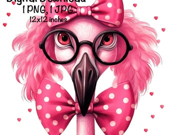 Funny Flamingo PNG, Cute Flamingo Sublimation, Flamingo Wearing Sunglasses, Commercial Use, Birds png Digital Download Flamingo Clipart  PNG