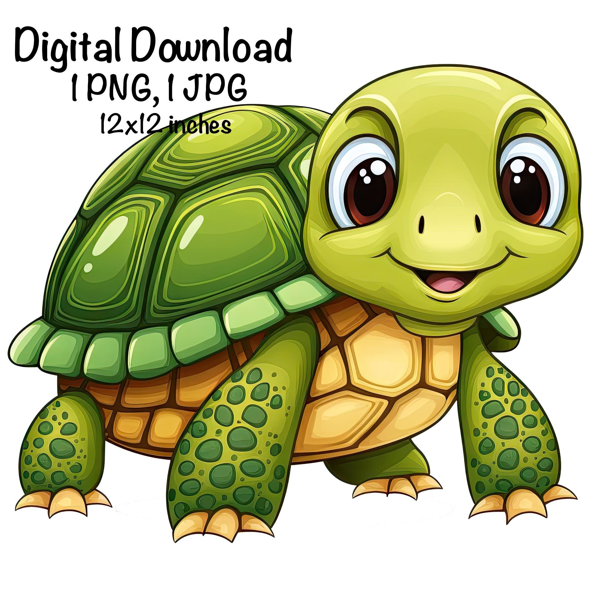 Turtle, Cute Turtle Clipart, Forest Animals Turtle PNG for Kids Toddlers  Sublimation, Backyard Animals Wall Art Printable Turtle Download - Etsy