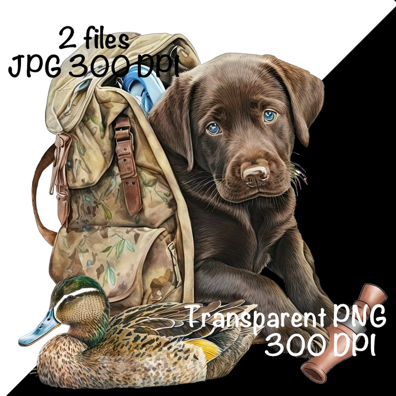 Labrador Puppy Watercolor Clipart Cute Lab Dog in a Backpack Baby ...