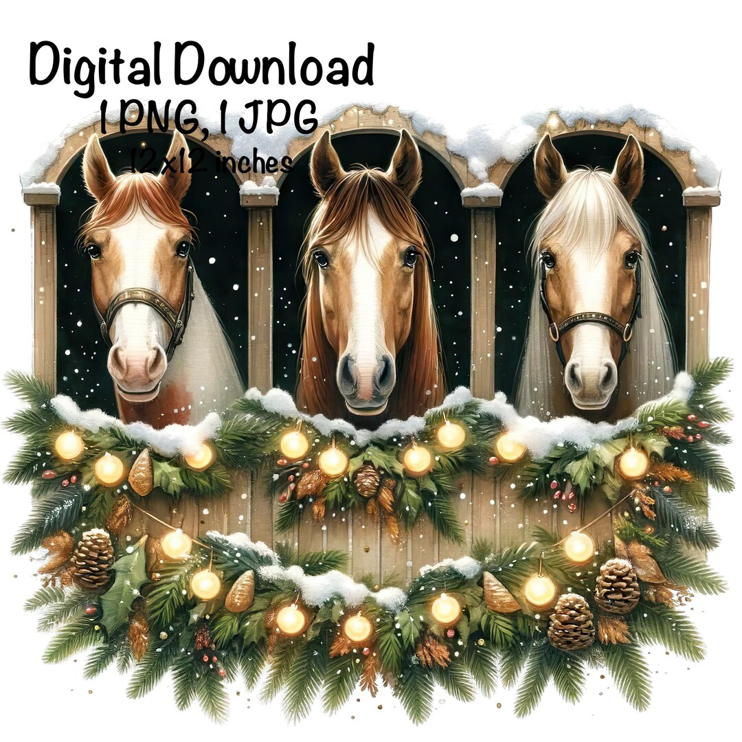 Christmas Horses PNG Horse Christmas Stall PNG Clipart Christmas Horse ...