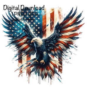 Eagle Flag PNG Patriotic USA Eagle Flag Clipart Bird Eagle Commercial Use Transparent Clipart Eagle Flag Sublimation United States Eagle
