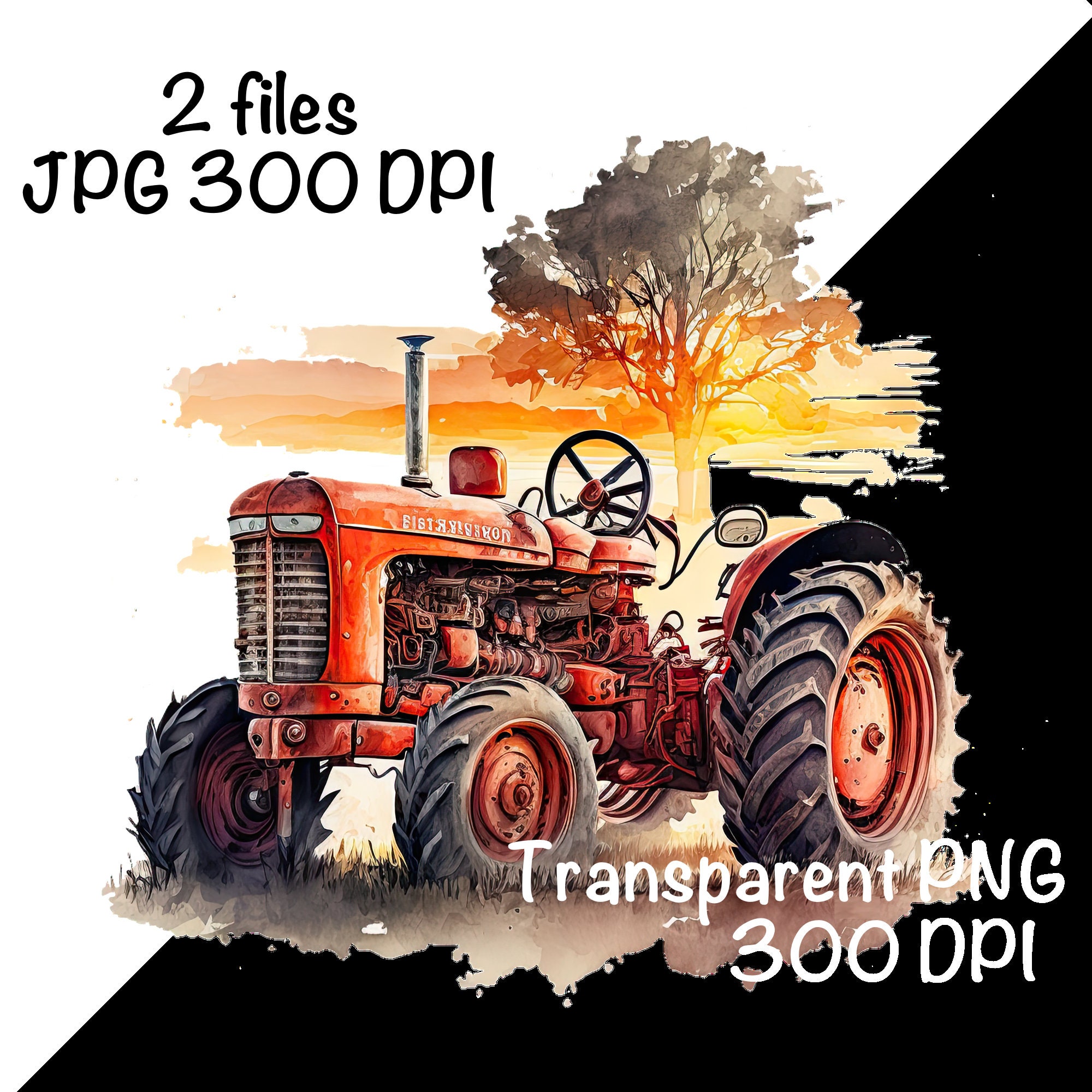 watercolor farm tractor 16537781 PNG
