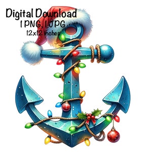 Christmas Anchor PNG Christmas Nautical Santa Anchor Sublimation  Boat Anchor PNG Ship Anchor Christmas Gifts, Anchor Clipart, Marine Ocean