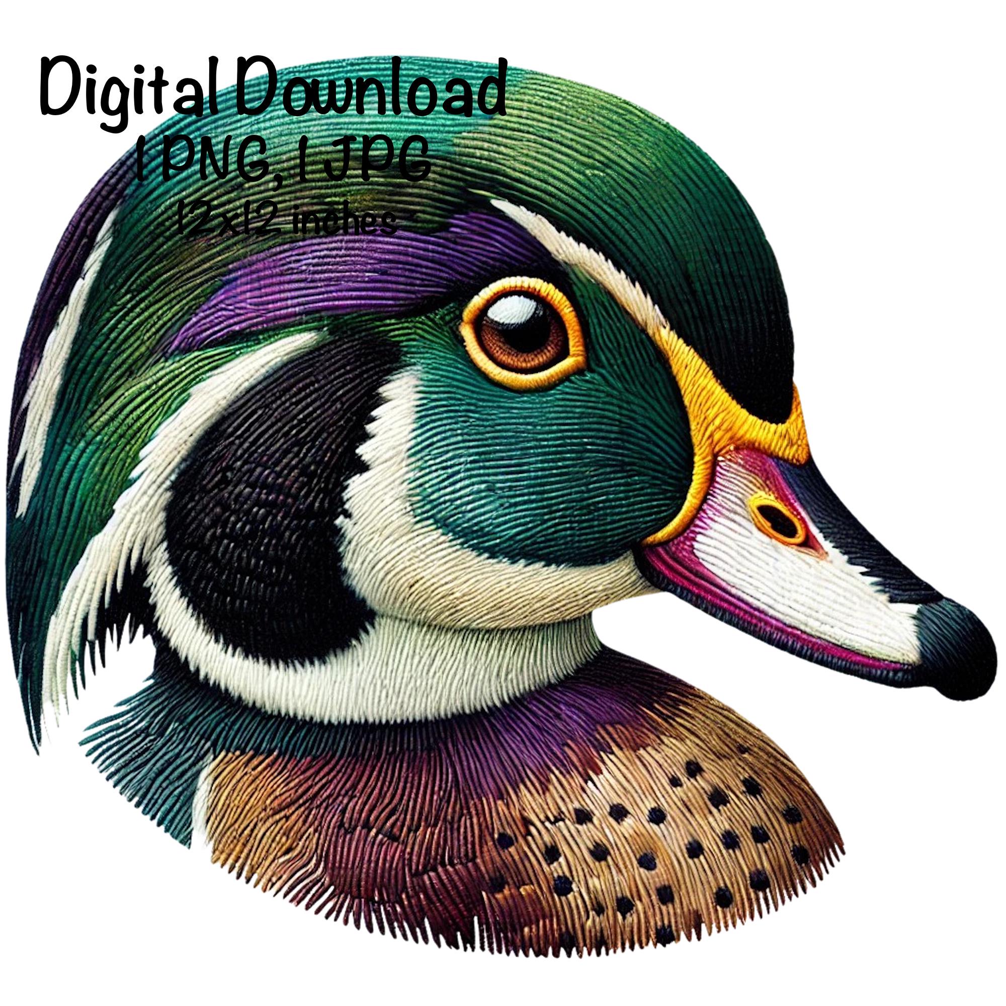 Wood Duck Embroidery PNG | Wild Duck Digital Download | Duck Hunting Sublimation PNG | Wood Duck Sublimation PNG | Duck Hunter Sublimation