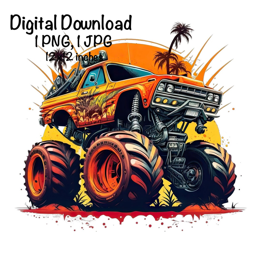 Monster Truck Watercolor Big Monster Truck Boy Clipart Nursery D cor monster-truck-watercolor-big-monster-truck-boy-clipart-nursery-d-cor