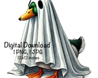 Duck Haunting Season Halloween Sublimation | Hunting Halloween Sublimation | Halloween Duck PNG | Mallard Duck Sublimation | Ghost Duck png