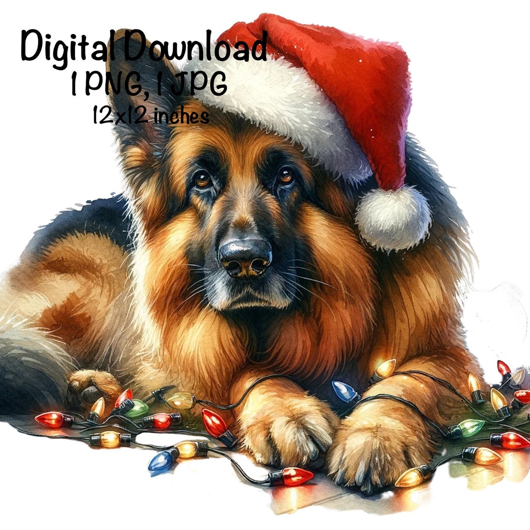 Christmas German Shepherd Dog PNG Clipart Santa Shepherd Dog PNG ...
