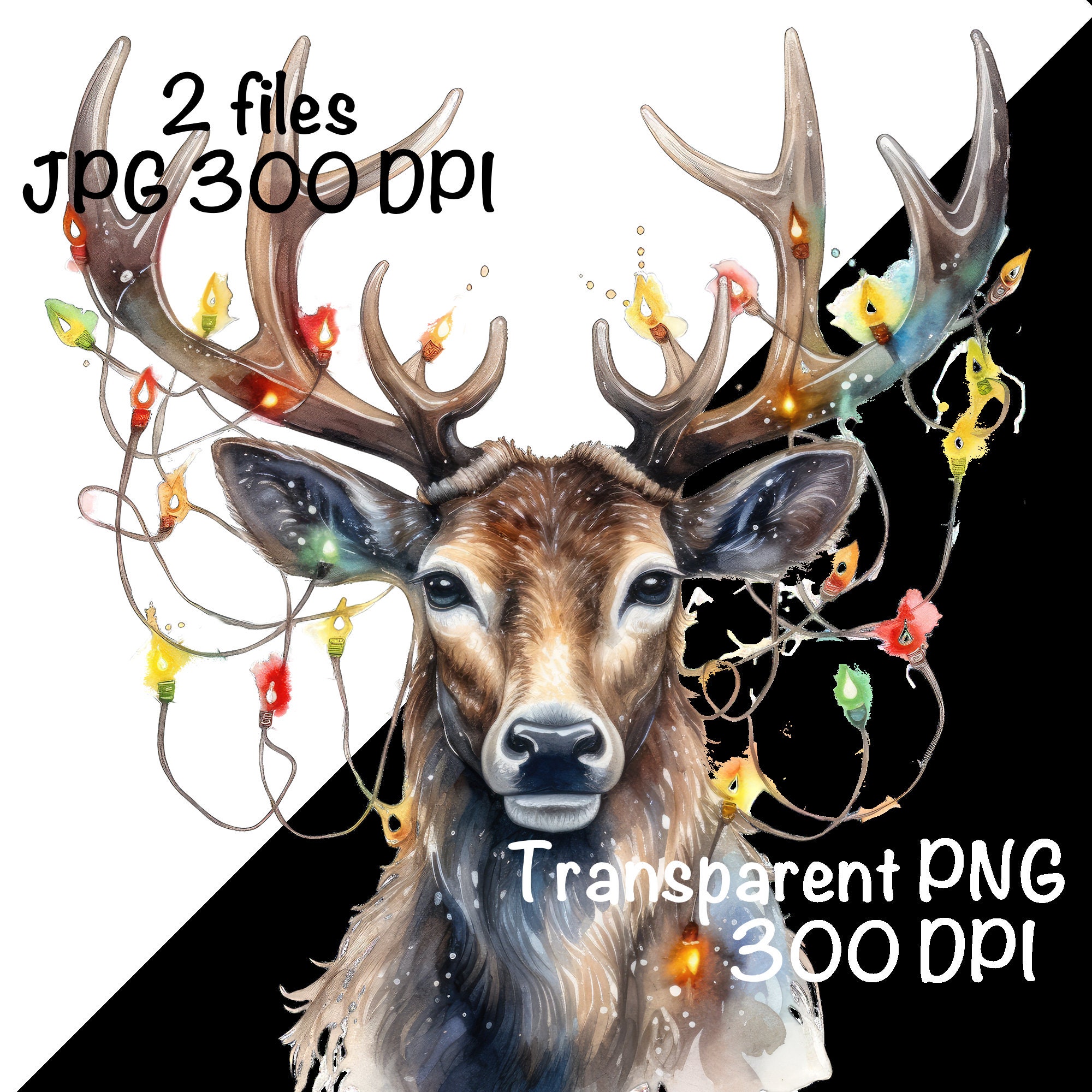 Christmas Reindeer PNG Antlers PNG Commercial Use Reindeer Graphic Elk ...