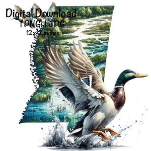 Mississippi Entenjagd PNG | Entenjäger Sublimation | MS Map Jagdsublimation | Stockente Ente PNG | Digitaler Download | Entenjagd png