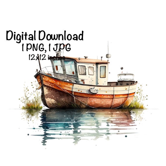Fishing Boat Watercolor Old Fishing Boat Boys Clipart Small Boat PNG  Commercial Use Fisherman Fishing Bass PNG Boat Watercolor Illustration -   Hong Kong