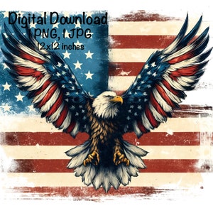 Eagle Flag PNG | Patriotic USA Eagle Flag Clipart | Bird Eagle Sublimation | Eagle Flag Sublimation | United States Eagle PNG Fourth Of July