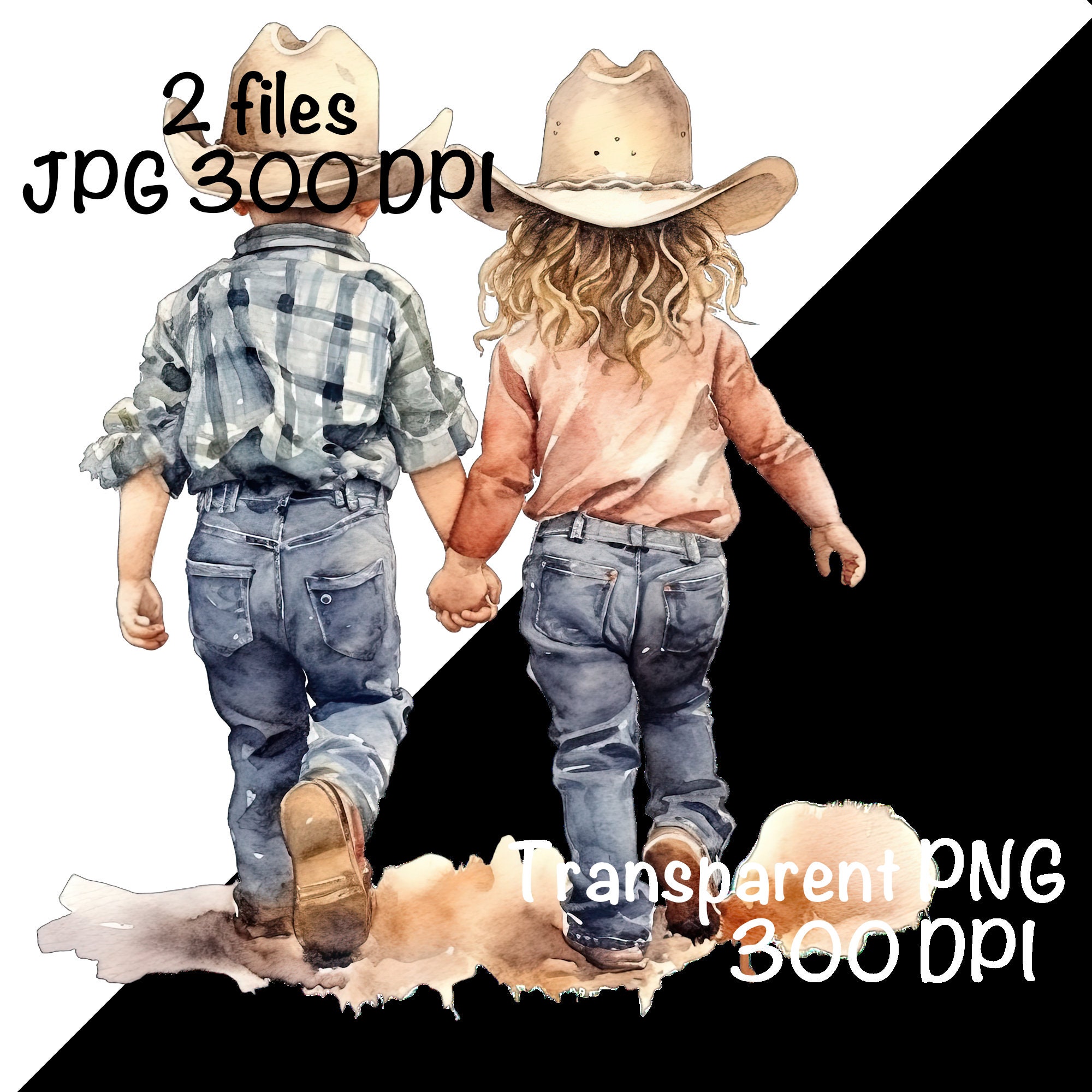 Cowboy Cowgirl PNG Little Country Kids Cowgirl Clipart PNG Digital ...