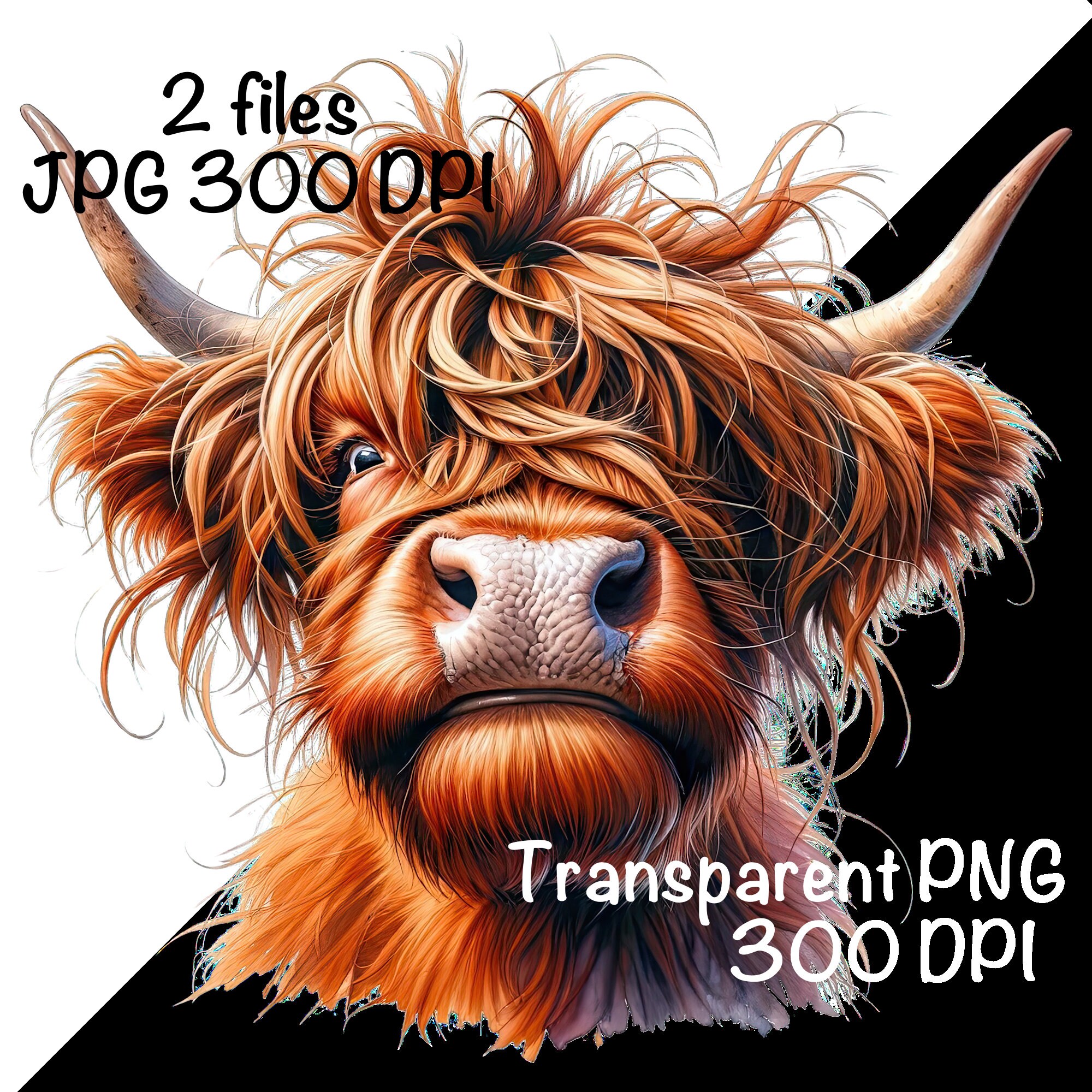 Highland Cow Watercolor Clipart Cute Highland Cow Funny Baby Cow PNG ...