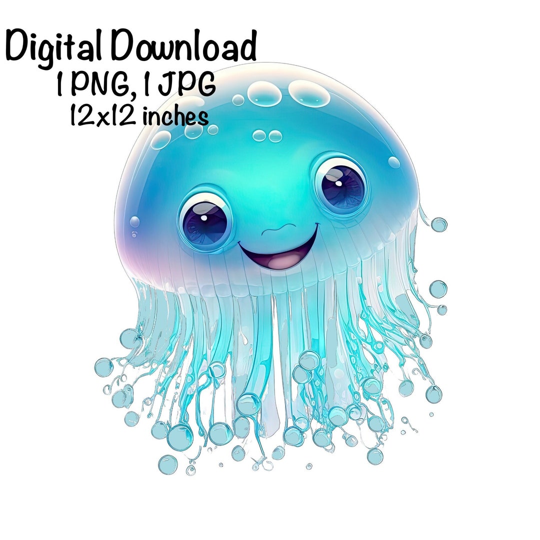 Cute Jellyfish PNG Clipart Ocean Animals Jellyfish PNG Adorable Jelly