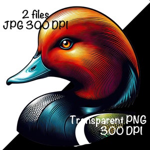 Redhead Duck Vector Redhead Duck PNG | Digital Download | Duck Hunting Sublimation PNG ...