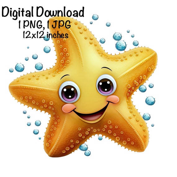 Cute Starfish PNG Clipart Ocean Animals Starfish PNG Adorable Star