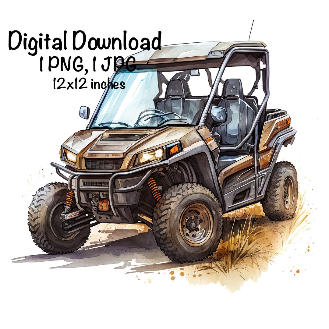 UTV Watercolor, Utv Utility Task Vehicle Boys Clipart Off-road Motor ...