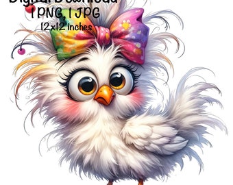 Lustiges Huhn PNG | Niedliches Huhn PNG Sublimation | Verrücktes Huhn png | Digitaler Download | Leben auf dem Bauernhof | Digitaler Download | Huhn Küken PNG