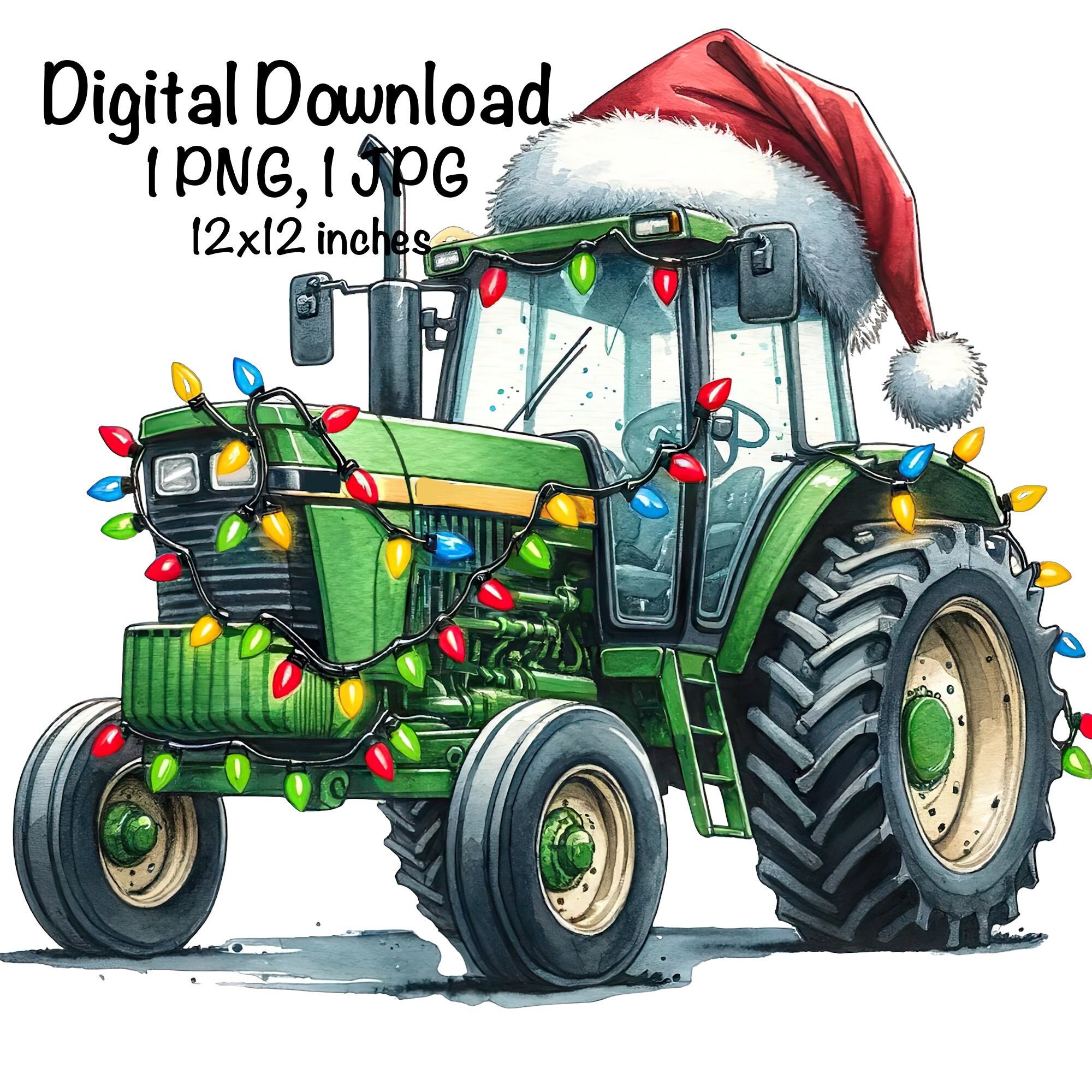 Santa Riding Tractor Santa On John Deere Tractor Cab