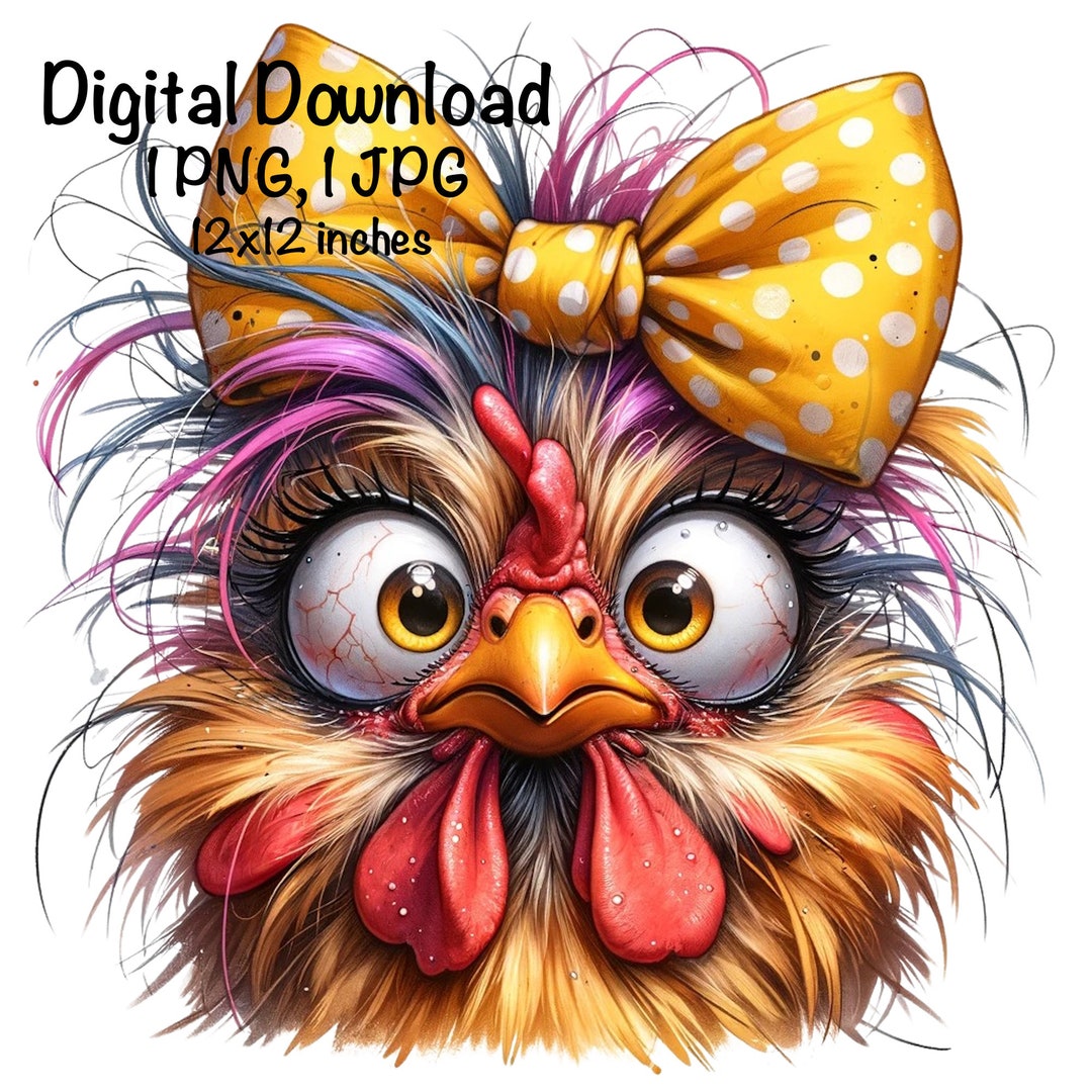 Funny Chicken PNG | Angry Chicken PNG Sublimation | Crazy Chicken Lady ...