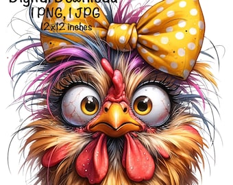 Funny Chicken PNG | Angry Chicken PNG Sublimation | Crazy Chicken Lady | Farm Life | Digital Download | Chicken Hen Chick PNG | Chicken png
