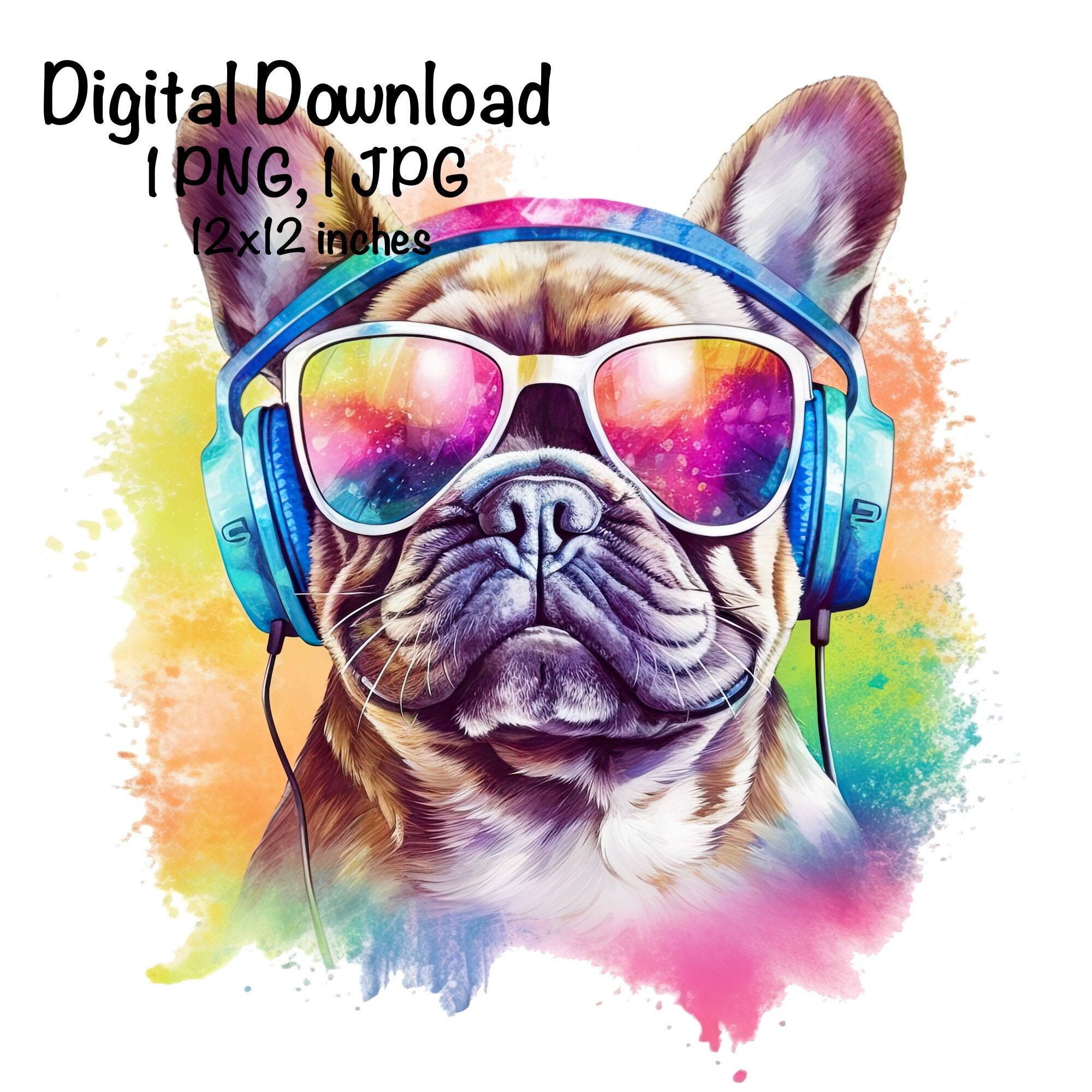 Bulldog with headphones cheap