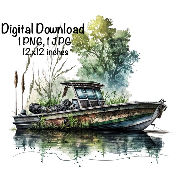 Fishing Boat Watercolor Old Fishing Boat Boys Clipart Small Boat