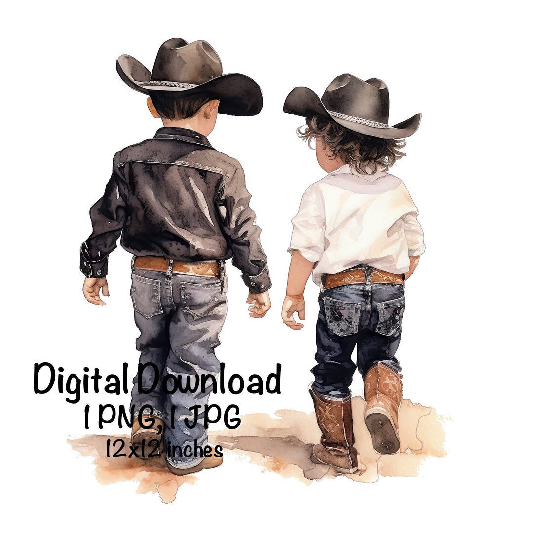 Cowboy Boys PNG Little Country Kids Cowboy Clipart PNG Digital Download ...