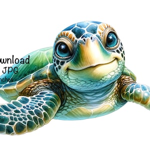 Sea Turtle, Cute Sea Turtle clipart, Ocean Animals Sea Turtle PNG, Sea Turtle Water Bubbles Sublimation Turtle Wall Art Printable Sea Turtle
