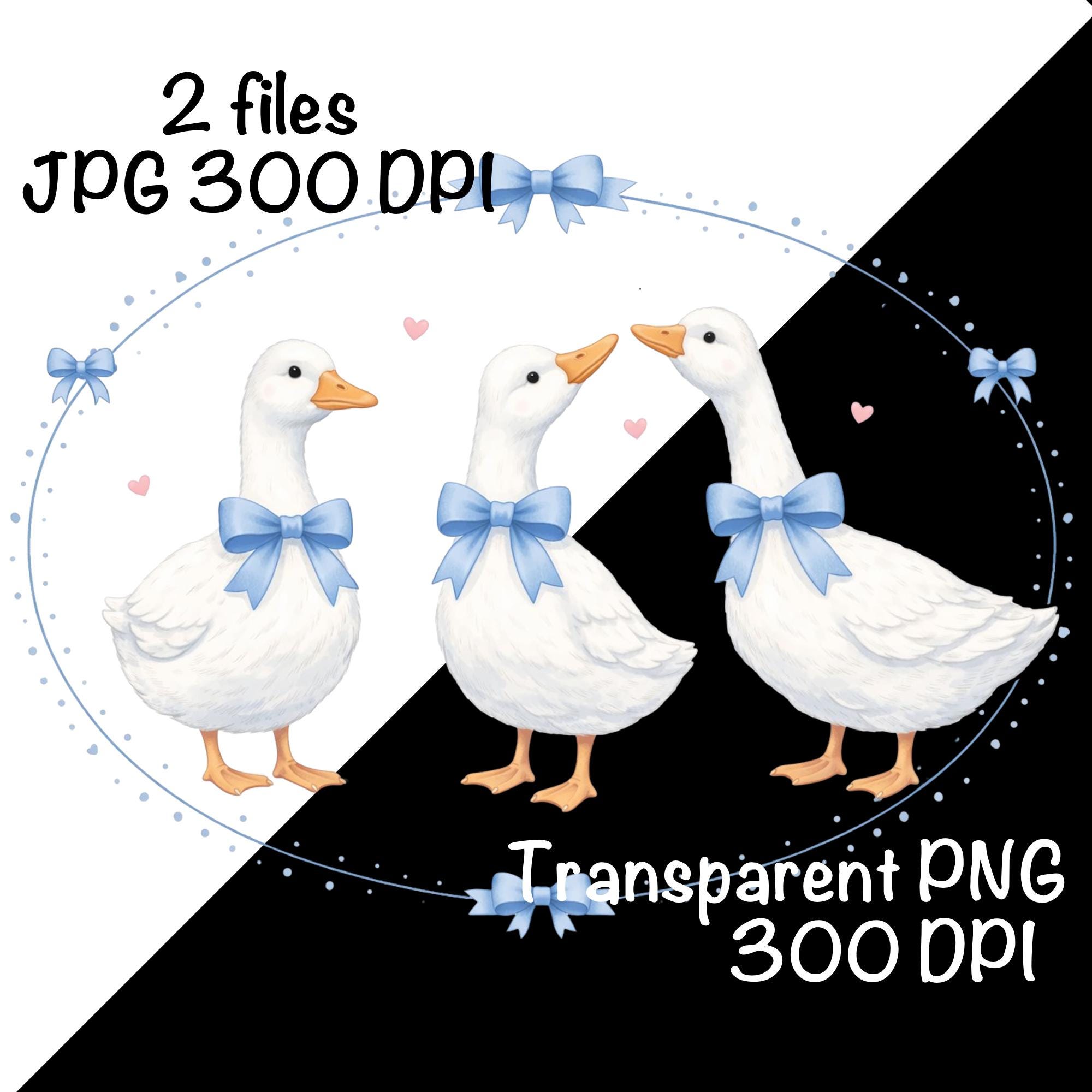 Vintage Blue Ribbon Goose PNG, Retro Geese Sublimation, Cute 1980s ...