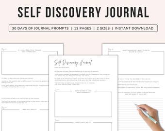 30 Day Journal for Self Discovery | Journal Prompts | Shadow Work | Mindfulness Journal | Get To Know Yourself | Self Care Workbook