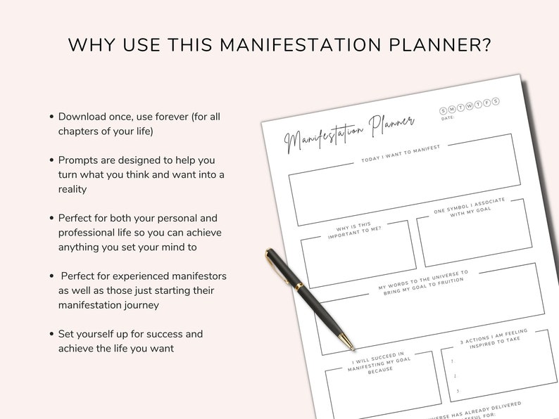 Manifestation Planner Printable | Manifestation Planner Editable ...