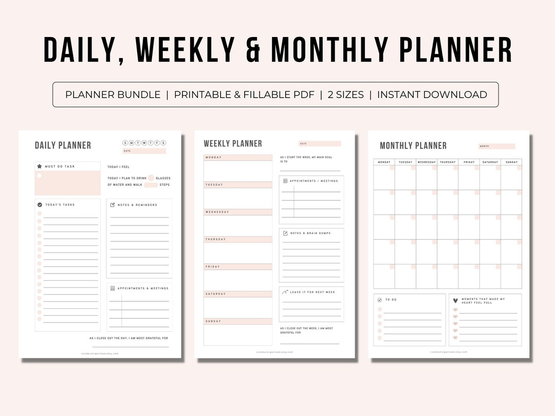 Planner Includes Ultimate Planner Bundle | Includes Daily Planner, Weekly Planner ...