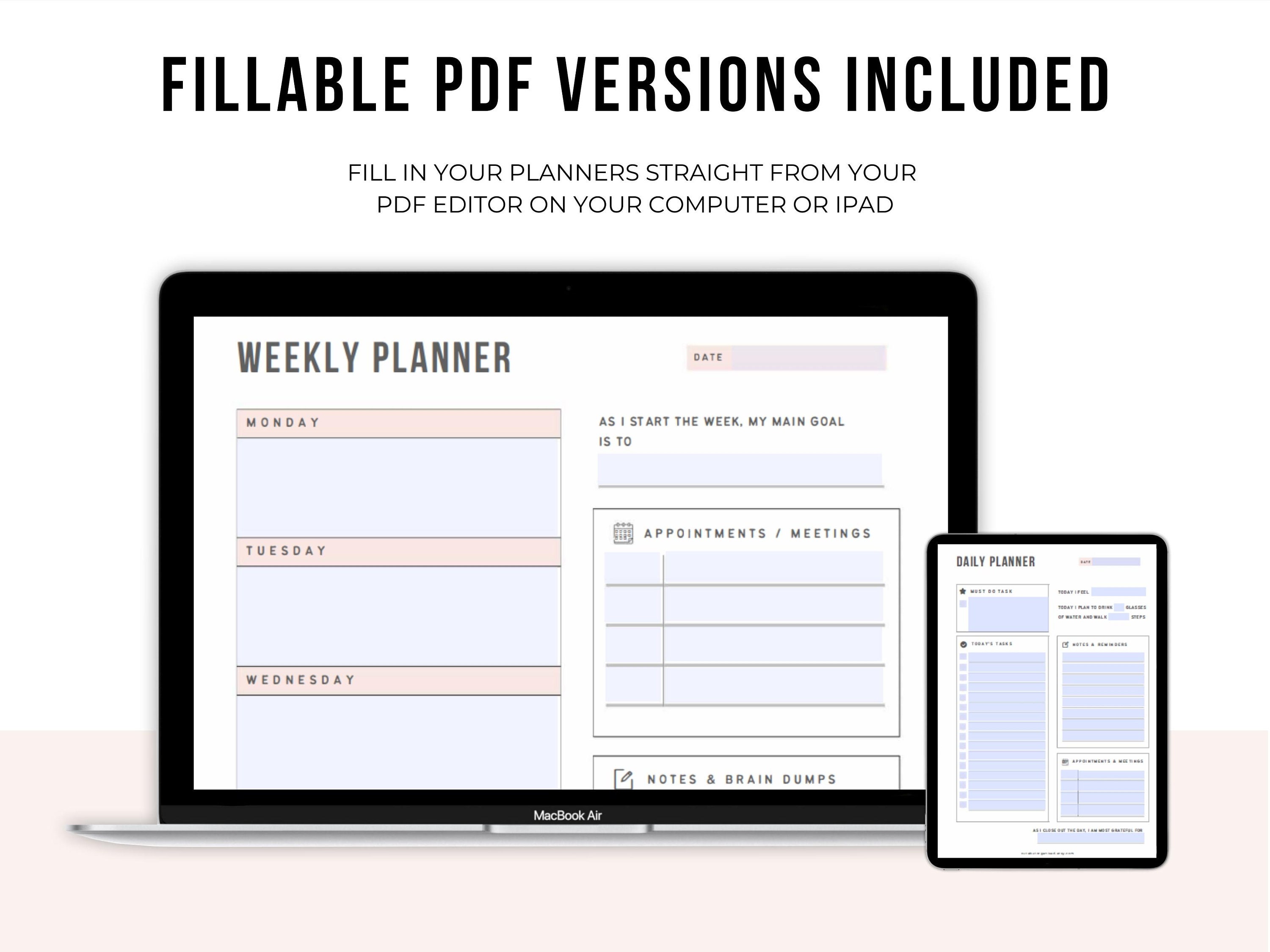 Planner Includes Ultimate Planner Bundle | Includes Daily Planner, Weekly Planner ...