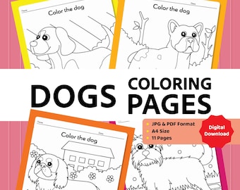 Dogs Coloring Pages: Preschool Kids Activity | Printable PDF